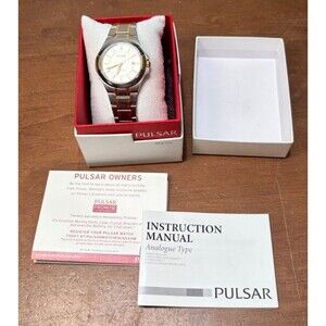 Pulsar By Seiko PC32-X085 Silver/gold Men’s 100M Diver Style stainless Watch NOS